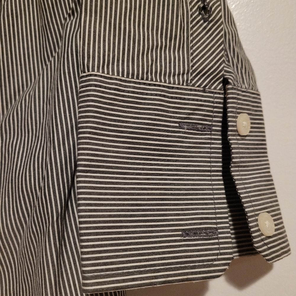 SUPERDRY Superior Quality Cotton Shirt - Navy w/White Stripe - Picture 6 of 10